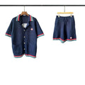 Casablanca Knit Set - Navy Blue / Red / White