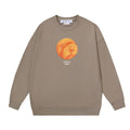 Off-White Khaki Orange Planet Graphic Crewneck Sweatshirt