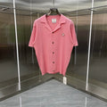 Casablanca Ribbed Knit Button-Down Shirt - Pink