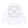 Off-White White Spiral Line Arrow Crewneck Sweatshirt