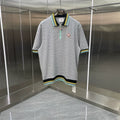 Casablanca Diamond Monogram Knit Polo Shirt - Heather Grey