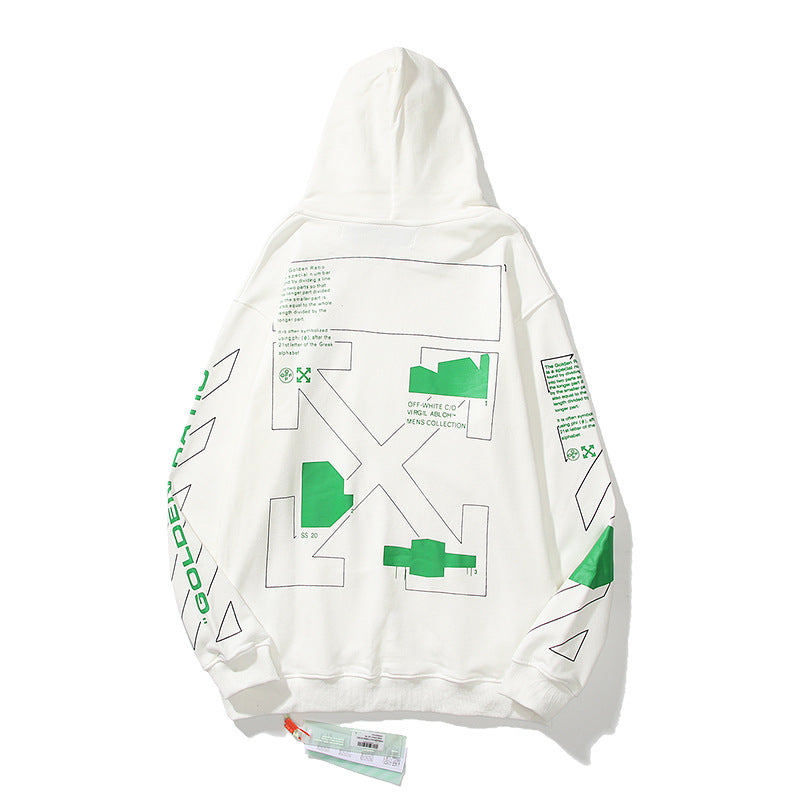 Off-White White Green Tech Matrix Arrow Hoodie