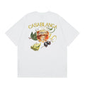 Casablanca Cocktail & Olive Garnish Back Graphic T-Shirt - White
